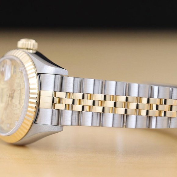 Rolex Datejust Champagne 18k Factory Women's Diamond Watch - Picture 5 of 6